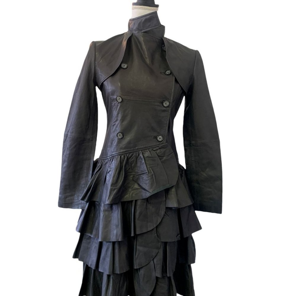ROCOCO Genuine leather Black Dress | Black Dress | Leather Dress | S | NWOT